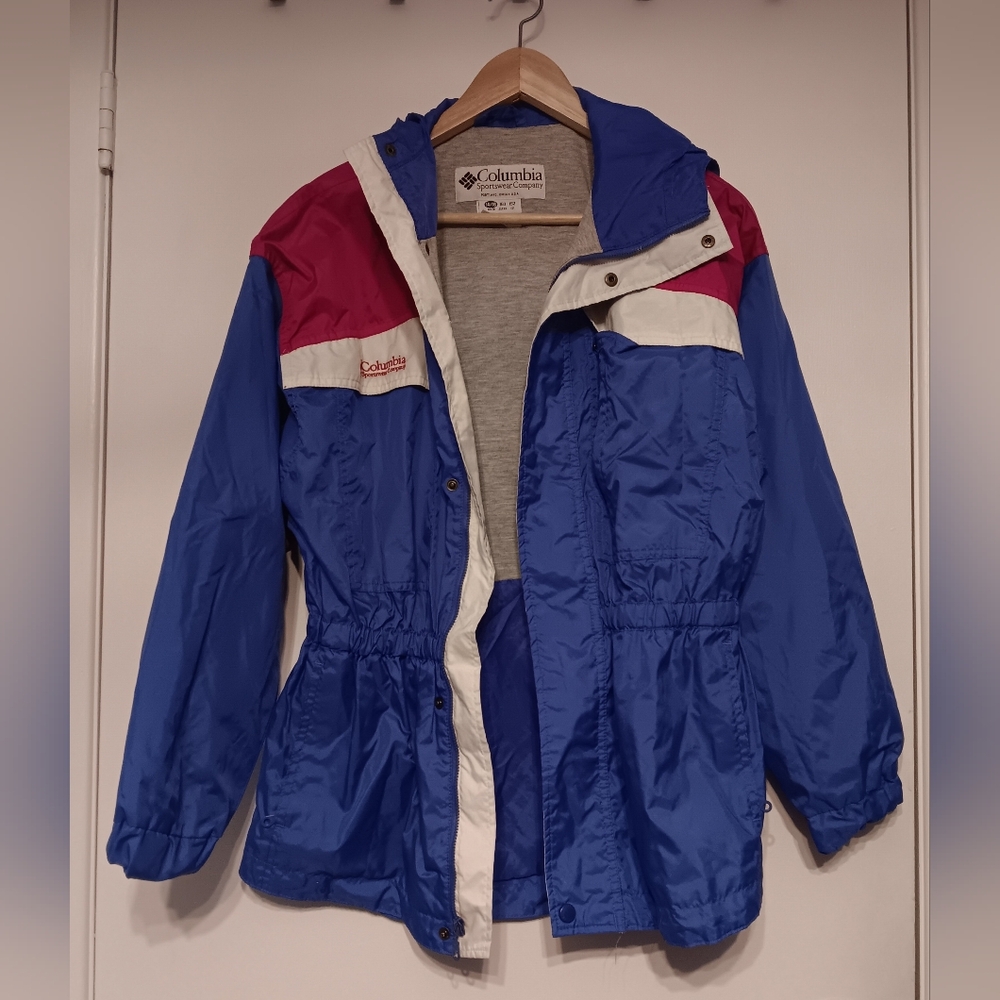Columbia Blue and Burgundy Hooded Jacket